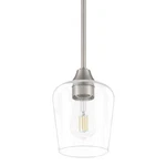 Hampton Bay Pavlen 5.5 Inch Brushed Nickel Mini Pendant W/clear Glass Shade. Fixed Price $27.87.