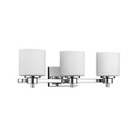 Chloe 3 Light Chrome Finish Bath Vanity Wall Fixture White Alabaster Glass 24INW. Fixed Price $111.31.