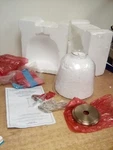 Quoizel Gold Transitional Seeded Glass Cone Mini Hanging Pendant Light LWS4326J2. Fixed Price $75.99.