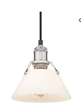 Golden Lighting Orwell 1 Pendant, Pewter/opal 3306-SPW-OP. Fixed Price $55.00.