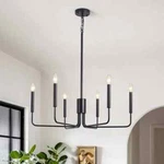 Lwytjo 6-LIGHT Black Dimmable Rustic Linear Candle-style Kitchen Island Fixture. Fixed Price $34.95.
