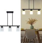 Industrial Kitchen Island Pendant 3-LIGHT Modern Double Glass Shade Rustic. Fixed Price $74.99.