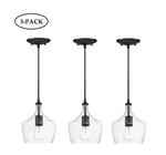 3 Piece Hukoro 1-LIGHT Kitchen Island Teardrop Clear Glass Pendant With Black. Fixed Price $75.99.