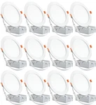 12 Pack Inch Ultra-thin Led Recessed Ceiling Light With Junction Box, 6000K.... Fixed Price $85.89.