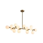 Luminfan Gold Linear Chandelier, 16 Lights Modern Chandelir Model # LH-084. Fixed Price $55.00.