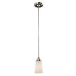 Hampton Bay Stratus 1-LIGHT Brushed Nickel Mini Pendant. Fixed Price $19.00.