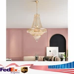 Crystal Chandelier French Empire Large Foyer Ceiling Light-gold Pendant Lamp Us. Fixed Price $155.60.