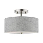Livex Dakota 2 Light Semi-flush, Nickel/white/urban Gray/white 46741-91. Fixed Price $153.96.