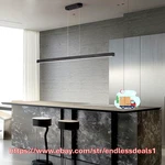 Light - Black Wood Dimmable 47" Led Linear Pendant Kitchen Island Lamp Yisdesign. Fixed Price $136.00.