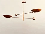 Antique Brass Sputnik Chandelier 2 Pendant Lights Mid-century Modern Kitchen Fix. Fixed Price $287.00.