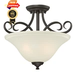 Westinghouse 6306500 Dunmore Two-light Indoor 2-LIGHT Semi-flush, White,black. Fixed Price $127.98.