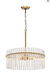 Jojospring Casandra 5-LIGHT Crystal Chandelier LJ-2261-GQW Brass Pendant Fixture. Fixed Price $200.00.