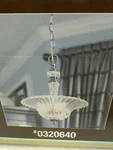 Allen Roth Colfax 3-LIGHT Pendant Polished Pewter Crytal Glass Shade LIGHTING(41. Fixed Price $150.00.