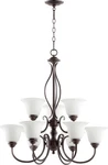 Spencer Light 2-TIER Chandelier Quorum Home Collection Style 29 Inches. Fixed Price $414.00.
