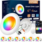 Peteme Smart Led Disk Lights, Flush Mount Ceiling 5/6 Inch, Rgbw.... Fixed Price $165.05.