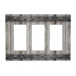 Rustic Barn Door Kitchen Grey Wooden Grain With Metal Texture Triple Roc.... Fixed Price $19.34.