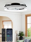 20-INCH Low Profile Ceiling Fan With Lights And Remote Control, Black Modern Flu. Fixed Price $121.99.