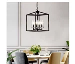 Maxax Springfield 4-LIGHT Black Lantern Square/rectangle Chandelier. Fixed Price $39.99.