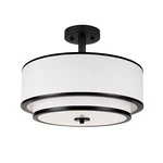3-LIGHT Semi Flush Mount Ceiling Fixture, 16" Drum With White Fab.... Fixed Price $163.79.