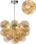 Bubble Chandelier Light Fixture,dia 16" Champagne Clear Ball Semi Flush Mount Ce. Fixed Price $1000.37.