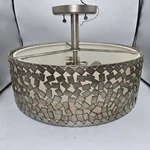 Quoizel Confetti 3 Light Semi Flush Ceiling Satin Nickel. Fixed Price $59.95.