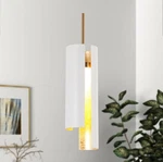 Savonnerie Black While 1-LIGHT Modern Brass Gold Led Pendant Fixture. Fixed Price $65.72.