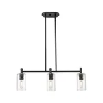 Innovations Crown Point 3-LT 7" Stem Island Light, Mb/cg 434-3I-BK-G434-7CL. Fixed Price $542.08.