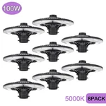 8 Pack 100W Led Post Top Light With Photocell Commercial Warehouse Street Lamp. Fixed Price $1117.56.