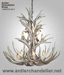 Real Antler Mule Deer Cascade Chandelier, 12 Light Socket, MDCSC-5, Rustic Lamps. Fixed Price $4498.00.