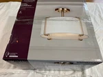 Home Decorators Collection Brookley 14" 2-LIGHT Semi Flush Mount Gold White Shd. Fixed Price $54.99.