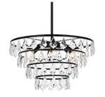 Elegant Lighting 1101D20 Ella 6 20"W Crystal Waterfall - Black *new*. Fixed Price $69.43.