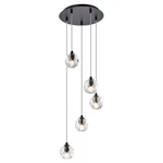 Elegant Lighting Eren 5-LIGHT Stainless Steel And Crystal Glass Pendant Black. Fixed Price $434.00.