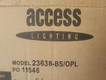 Access Lighting 23638-BS/OPL Basik Pendant, 1-LIGHT 100 Watts, Brushed Steel. Fixed Price $69.95.