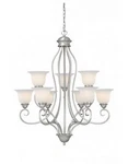 Vaxcel Lighting Picasso Brushed Nickel 9-LIGHT Chandelier. Fixed Price $239.99.