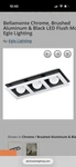 Eglo Bellamonte Led Flush Mount Chrome Brushed Aluminum Black Square Light. Fixed Price $40.00.