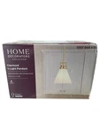 Home Decorators Collection Clermont 1-LIGHT Satin Brass Shaded Pendant. Fixed Price $29.25.