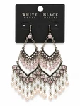 White House Black Market Pink Crystal & Pearl Drop Chandelier Earrings. Fixed Price $36.00.