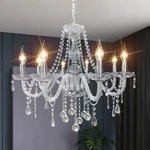 Crystal Chandeliers Candle Contemporary Elegant 8 Lights Dining R.... Fixed Price $154.08.