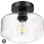 Tehenoo Industrial Ceiling Light Fixture Clear Glass Shade Semi Flush Mount. Fixed Price $15.00.
