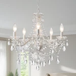Elegant Crystal White Chandelier Pendant Light For Dining, Kitchen, Foyer. Fixed Price $143.99.