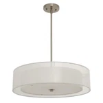 Merra HCF-1310-BN-BNHD-1 Brushed Nickel Drum Pendant With Outer Organza Shade. Fixed Price $39.99.