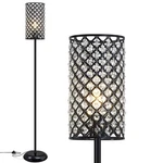 Crystal Floor Lamp, Modern Standing With Elegant Shade Black .... Fixed Price $64.84.