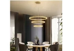 Tozing 31" 3-LT Gold Geometric Adjustable Tiered Integrated Led Chandelier. Fixed Price $143.00.