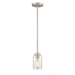 Millennium Lighting Moven 1-LIGHT 5 In. Satin Nickel Hardwired Mini-pendant. Fixed Price $14.99.