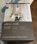 Allen + Roth Mini Pendant Brushed Nickel Finish Clear Glass Shade 0586864 - New. Fixed Price $40.00.