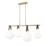 Z-lite Newbury 4LT 13" Linear Chandelier, Modern Gold/white Opal 7513-4L-MGLD. Fixed Price $1262.00.