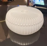 Vintage Glass White Sun Pattern Round Circular Ceiling Light Globe. Fixed Price $30.00.