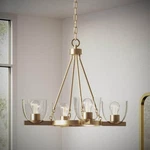 Progress Lighting Tamassee 4-LIGHT Brushed Gold Chandelier Clear Glass Shades. Fixed Price $98.99.