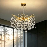Elegant Crystal Ceiling Chandelier Adjustable Height Living Bedroom Lamp. Fixed Price $186.36.
