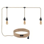 3 Plug-in Pendant Lights Kit Hemp Rope Cord With Switch, 22 Ft Length, Diy .... Fixed Price $35.42.